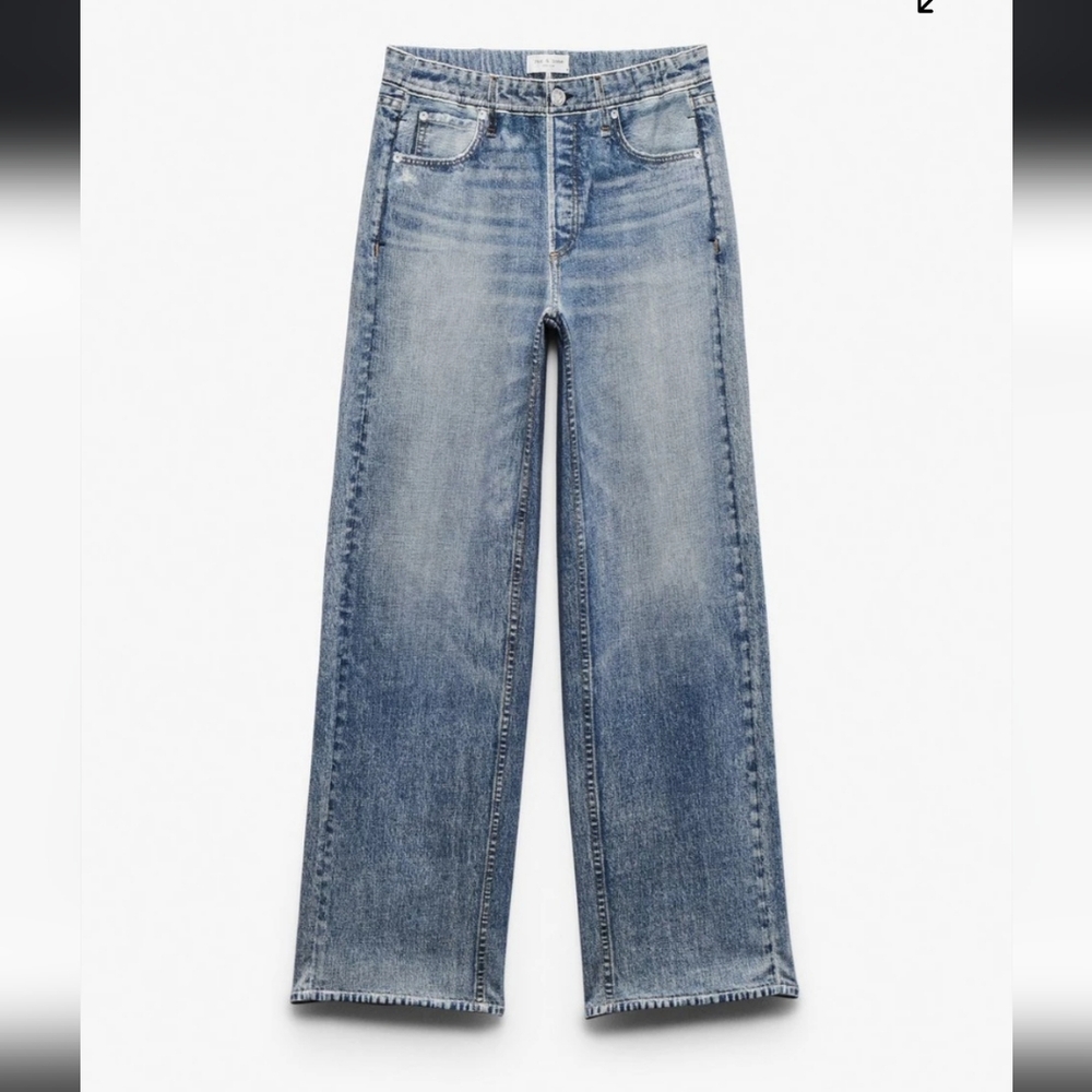 rag & bone Light Blue Wide Leg Sweatpant Jeans - Picture 2 of 9